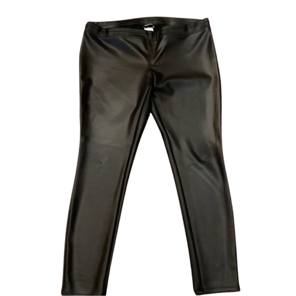 EXPRESS Black Faux Leather Leggings Size XL